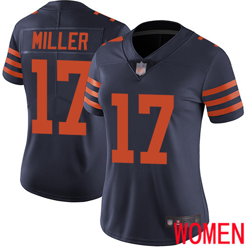 Chicago Bears Limited Navy Blue Women Anthony Miller Jersey NFL Football #17 Rush Vapor Untouchable->youth nfl jersey->Youth Jersey